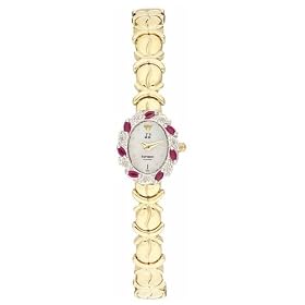 Jules Jurgensen WoMens Gem Stone Watch with Diamonds and Rubies by Jules Jurgensen