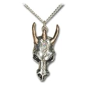 Dragon Skull Pendant Necklace with Crystal