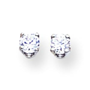 14K White Gold Single .08ct Diamond Stud Mens Earring