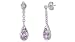 Round Cut White Cz Teardrop Earrings Sterling Silver
