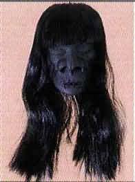 Halloween Decor Accessory - Small Shrunken Head Decoration with Hair