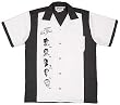 Rat Pack Bowling Shirt White & Black Retro Bowler