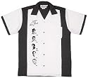 Rat Pack Bowling Shirt White & Black Retro Bowler