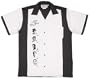 Rat Pack Bowling Shirt White & Black Retro Bowler