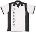 Rat Pack Bowling Shirt White & Black Retro Bowler