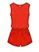 Allegra K Women Round Neck Sleeveless Front Pockets Casual Rompers Red XS