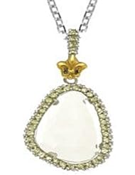 Phillip Gavriel Sterling Silver and 18k Yellow Gold Briollette Green Rock Candy Ladies Pendant