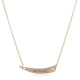 Dogeared Mantra Rose Believe Horn Shape Charm 