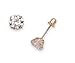 14kt Solid Yellow Gold Superbright Clear Cz Basket Setting Round Screwback Stud Earrings (8mm)