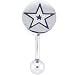 NFL Logo TOP Mount CURVED Belly Ring - Dallas Cowboys