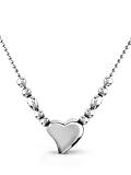 14k White Gold or Yellow Gold Curved Heart Pendant