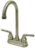 Elements of Design EB498 Twin Brass Lever Handles 4 Bar Faucet, 5-1/2 Spout Reach, 11 Height, Sat