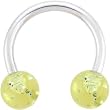 Glittering Gold Glitter Horseshoe Circular Barbell