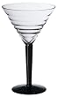 Anchor Hocking Celebrate 9-Ounce Martini Glass with Black Stem, Set of 6