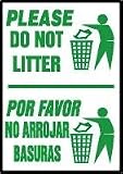 PLEASE DO NOT LITTER (W/GRAPHIC) (BILINGUAL) 14 x 10 Aluminum Sign