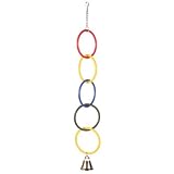 Toy Olympic rings with chain and bell, 25 cm