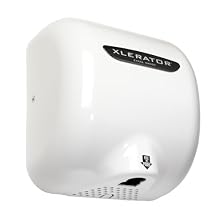 XLERATOR XL-BW Automatic Surface-Mounted Hand Dryer with White Thermoset (BMC) Cover, 12-11/16" Height x 11-3/4" Width x 6-11/16" Depth