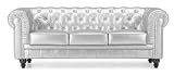 ZUO Aristocrat Sofa, Silver Leatherette