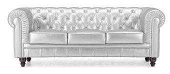 ZUO Aristocrat Sofa, Silver Leatherette