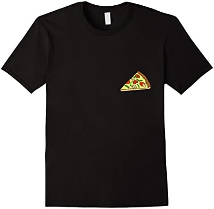 Men's Pocket Pizza T-Shirt Medium Black