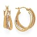 14K TWO TONE TRIPLE TUBE EARRINGS