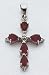 14kt White Gold Ruby w/ Diamond Accent Cross Pendant - XR165