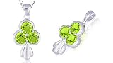 Round Cut Peridot Three Stone Pendant Sterling Silver