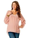 A Pea in the Pod Collection: Sanctuary Long Sleeve Crochet Detail Maternity Blouse