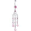 Passion Pink Gem Standout Bead Chandelier Drop Belly Ring