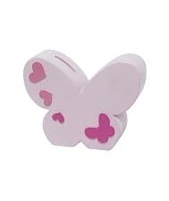 Rosebud pink butterfly money box