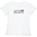 T-Shirt Woman White Elegant Flag " Jelgava " Latvia City