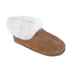 LAMO SHEEPSKIN Womens Suede Booties Slippers Chestnut