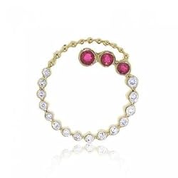 Ruby & Diamond Journey Circle of Love Pendant in Yellow Gold