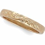 14k Rose Gold Hand-Engraved Wedding Band - Sizes 5 - 8, no half sizes