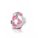 Bling Jewelry 925 Sterling Silver Pink Hearts Enamel Heart Bead Pandora Style