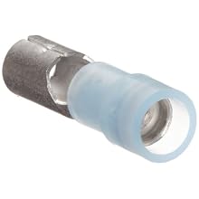 Morris Products 12086 Receptacle Disconnect, Double Crimp, Nylon Insulated, Blue, 16-14 Wire Size 0.193" (Pack of 100)