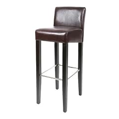 Barhocker Bistrohocker Massiv Buche Wenge/Braun - BAR-01-WBr - Mit Lehne - F��e Wenge - Bezug Braun