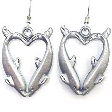 Click here to buy Earth Spirit Earrings - Dolphin Heart - Earth Spirit Earrings - Dolphin Heart.