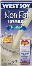 Soymilk, Plain, Non Fat, Part Organic, 32 oz. by Westsoy Soy Beverages