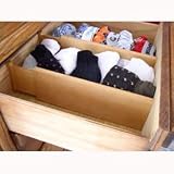 Axis 128 Set of 2 Spring Tension Dresser Drawer Divider, Natural Wood