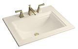 Kohler K-2337-1-47 Memoirs Self-Rimming Lavatory with Stately Design, Almond
