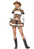 Sexy 4Pc Cowgirl Western Sheriff Halloween Costume by Leg avenue