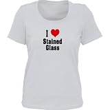 I Love/Heart Stained Glass *Bella Ladies/ JUNIORS Short Sleeve Scoop Neck FITTED TEE (T-Shirt) Various Colors