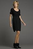 Scoop Neck Short Sleeve Black Dresses by Tara Jarmon