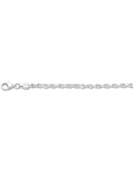 14K 22" White Gold 3.0mm Polish Solid Diamond Cut Royal Rope Chain With Pear Shape Clasp
