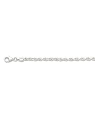 14K 20" White Gold 3.0mm Polish Solid Diamond Cut Royal Rope Chain With Pear Shape Clasp
