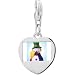 Pugster 925 Sterling Silver Plastic Snowman Photo Heart Frame Charm