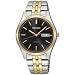 Seiko #SNE034 Men's Two Tone Black Dial Solar Quartz Watch