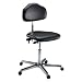 Milagon Stera WS1720 Workseat on Polished Star Base Clean Room Chair with Self-Breaking Conductive Casters, ESD Low Profile, 17"-24" Adjustment Height