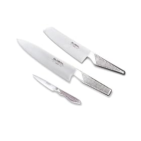Global 3-Piece Chef's, Utility, and Paring Kitchen Knife Set by Global